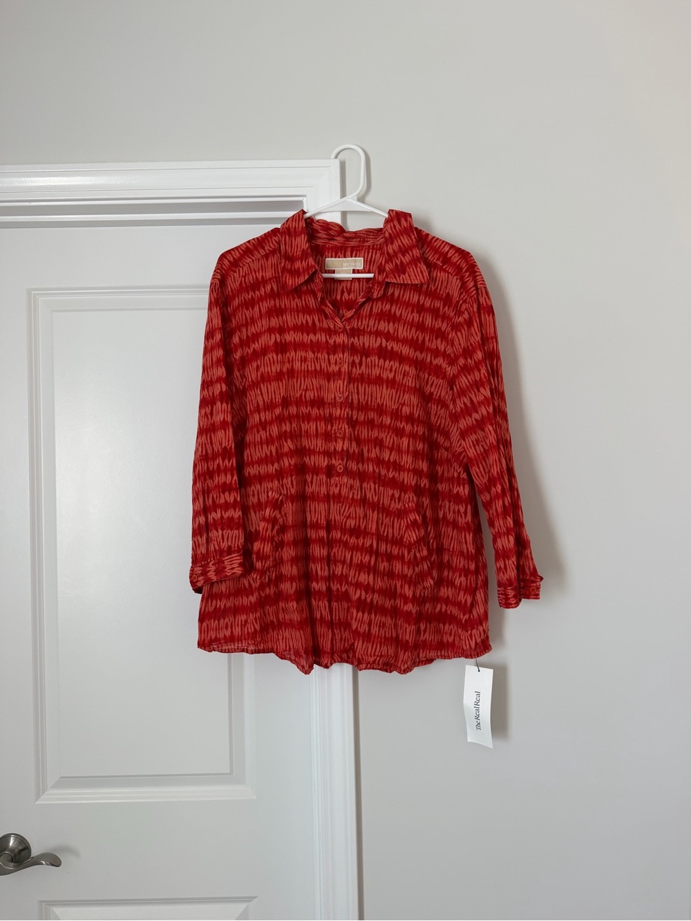 MICHAEL Michael Kors Orange/Red Patterned Button-Down Shirt
